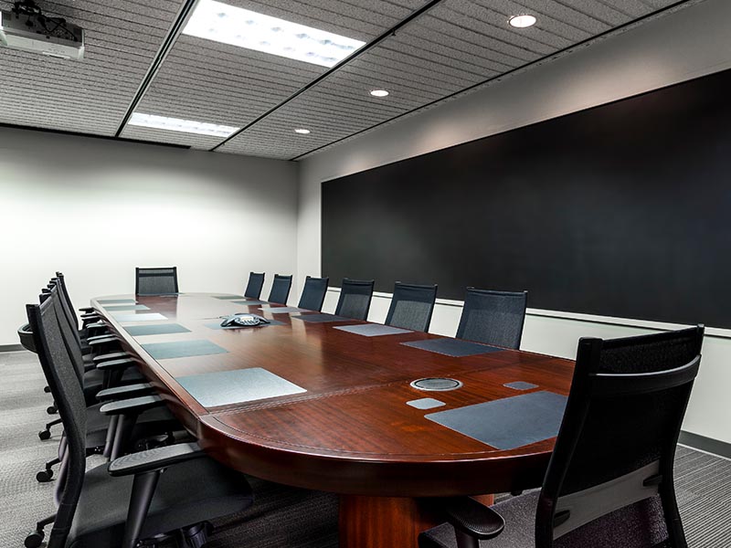 large table in conference room of large florida law office